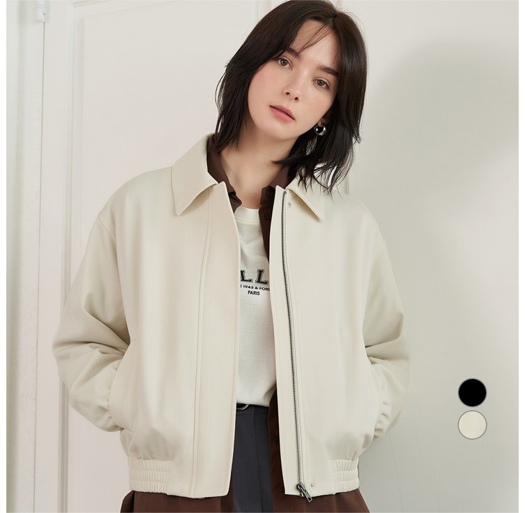 ELLE PARIS 여성 간절기 경량 봄버 자켓