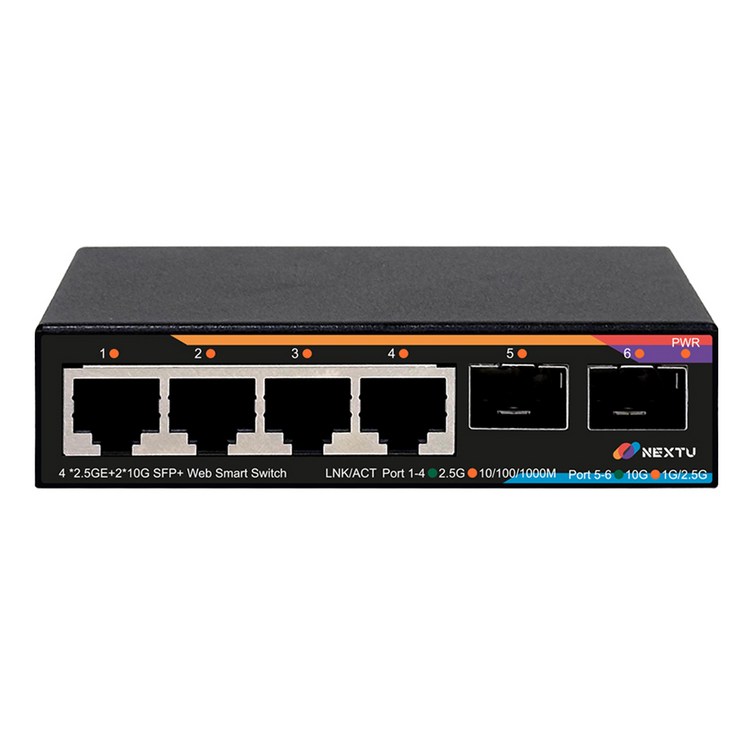 넥스트유 4포트 2.5G  10G 2SFP 멀티기가 웹스마트 스위치 허브 스재미