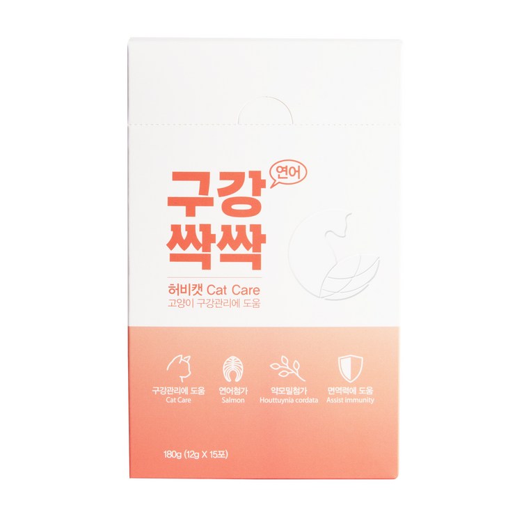 닥터허비캣 구강싹싹 고양이 츄르 15p, 연어맛, 12g, 1개