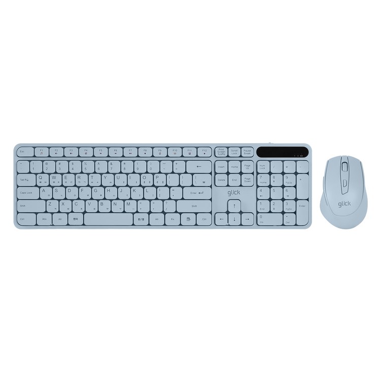 지클릭커 OFFICEPRO 사일런트 L 무소음 인체공학 무선 키보드 마우스 세트, 블루, WMK70, 일반형