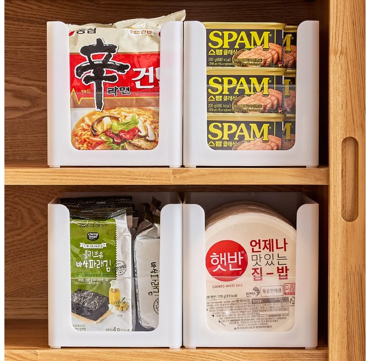 한누네 투명창 국내생산 팬트리 정리함, 4개, 화이트