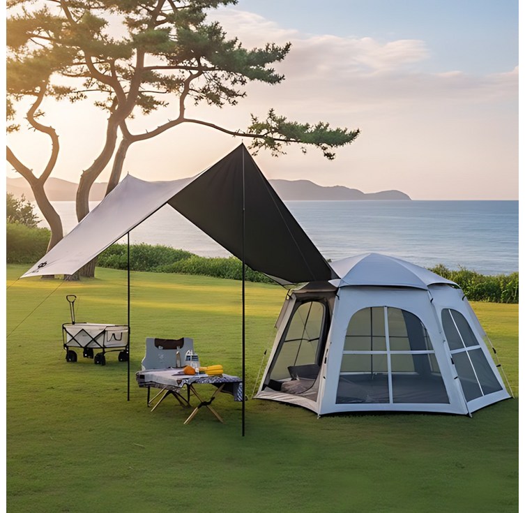 디프 6각대형 원터치 텐트 타프 2240X280X160CM 56인용