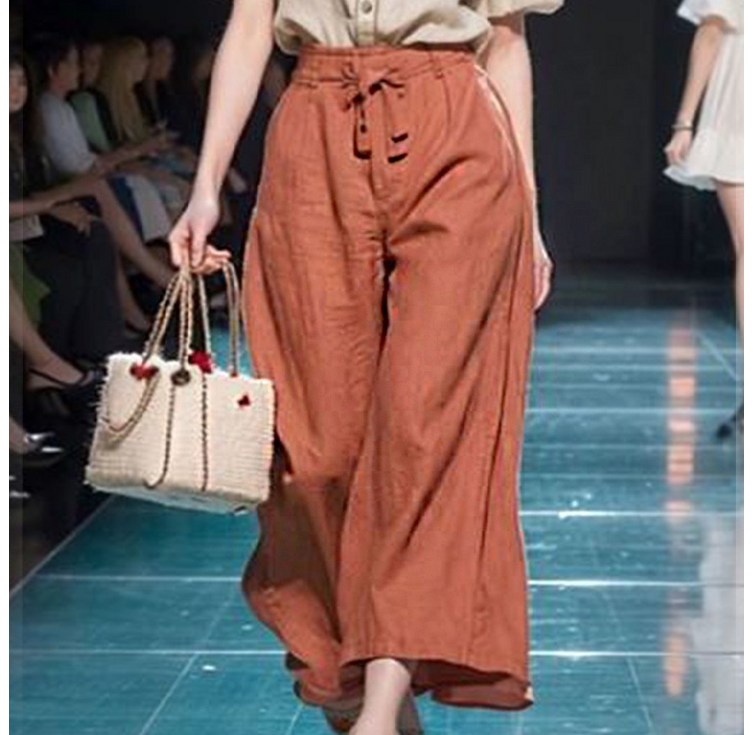 러비블리 여성 뒷밴딩 와이드 팬츠 린넨 통바지