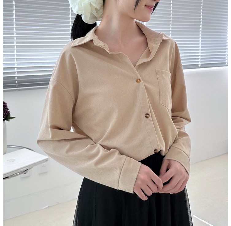 오버나인 여자 여성 코듀로이 남방 잔골덴셔츠