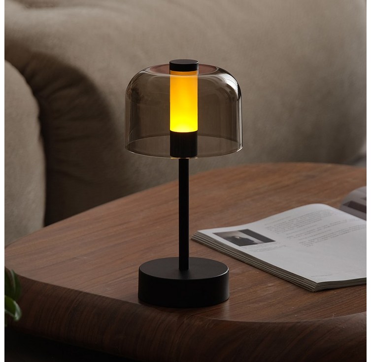 침실 무드등 밝기조절 무선 탁상등 LED 테이블 탁상 조명 충전 수면 전등 인테리어 침대 조명, 블랙, 1개