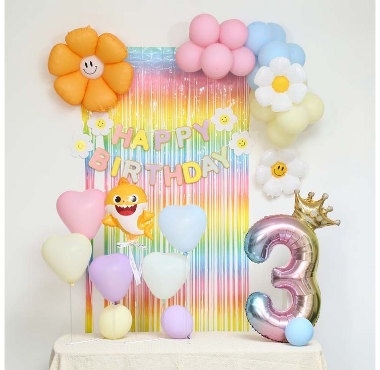 피앤비유니티스마일데이지 풍선스탠드 생일장식커튼세트 펌프포함 피앤비유니티스마일데이지 풍선스탠드 생일장식커튼세트 펌프포함