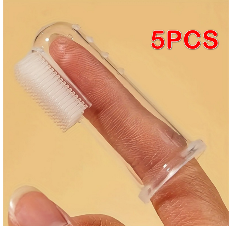 반려동물 미니 손가락 칫솔 강아지 고양이 치아 관리 부드러운 칫솔모 치석 플라크 제거 칫솔 5p세트