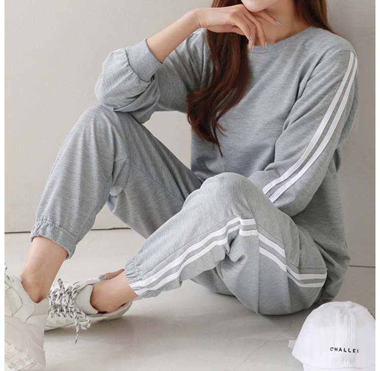 베나프 베이직 옆줄 맨투맨 팬츠 상하세트