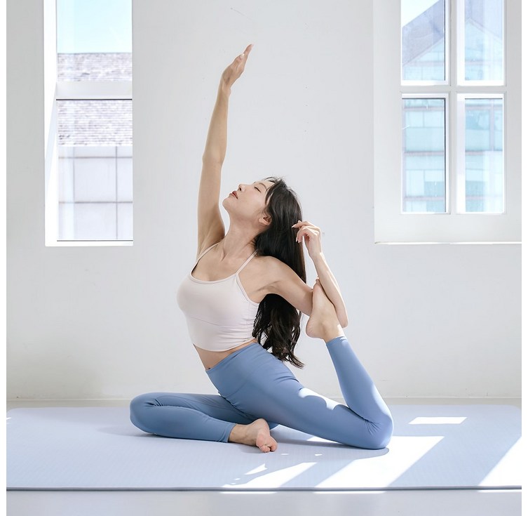 멜킨스포츠 와이드헤븐 TPE 논슬립 요가매트 대형, 그레이쉬 민트, 1개