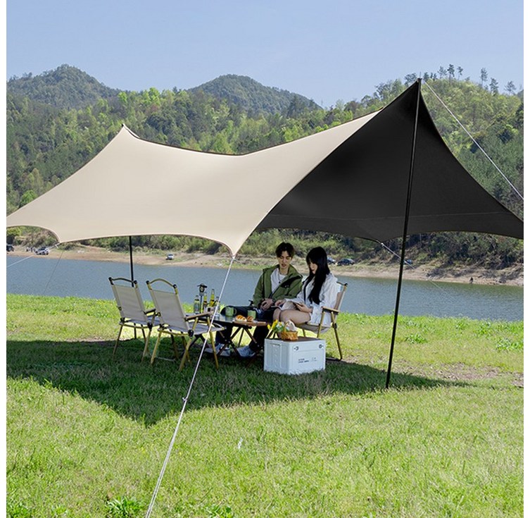 대형 블랙 코팅 방수 옥스포드 렉타타프 캠핑타프