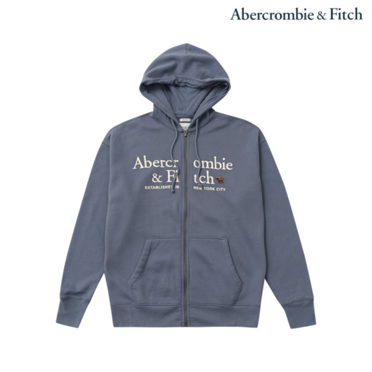 A&FITCH 아베크롬비 그래픽 후드 집업 GRAY BLUE A&FITCH 아베크롬비 그래픽 후드 집업 GRAY BLUE