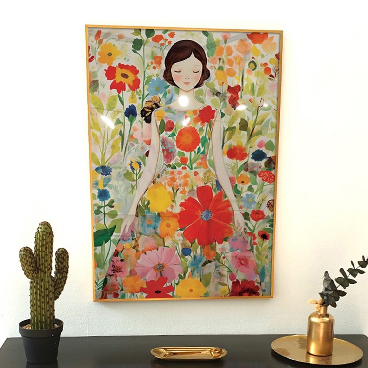앙리아트 여인 여자 그림 돈을 가져다주는 꽃 인테리어 풍수 그림 거실 액자