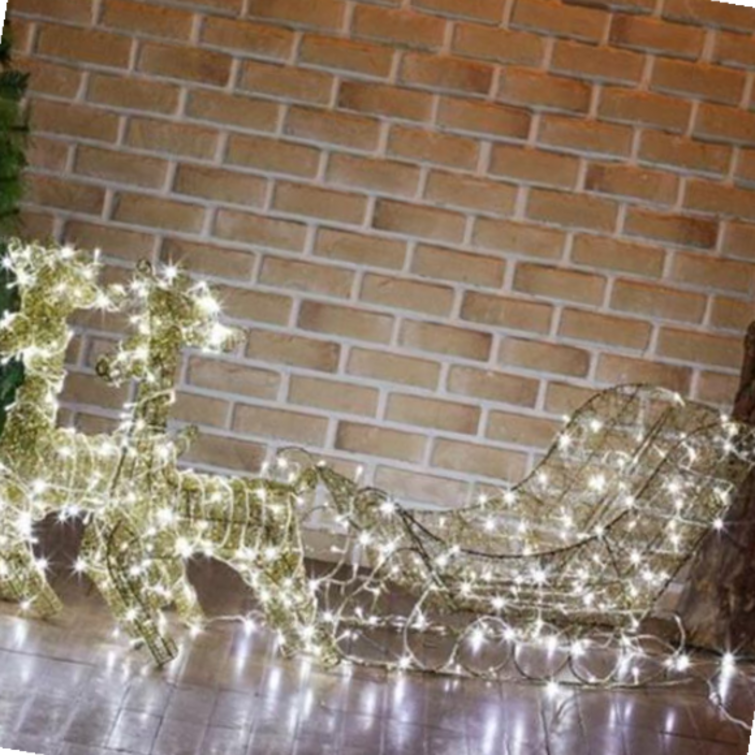 크리스마스 파티 사슴 세트 썰매 장식 반짝이 트리 678000EA